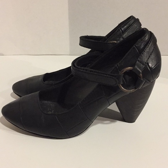 True Religion Shoes - True Religion Handmade Black Leather Eva Heels